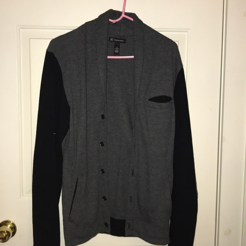 INC Gray and Black Cardigan
